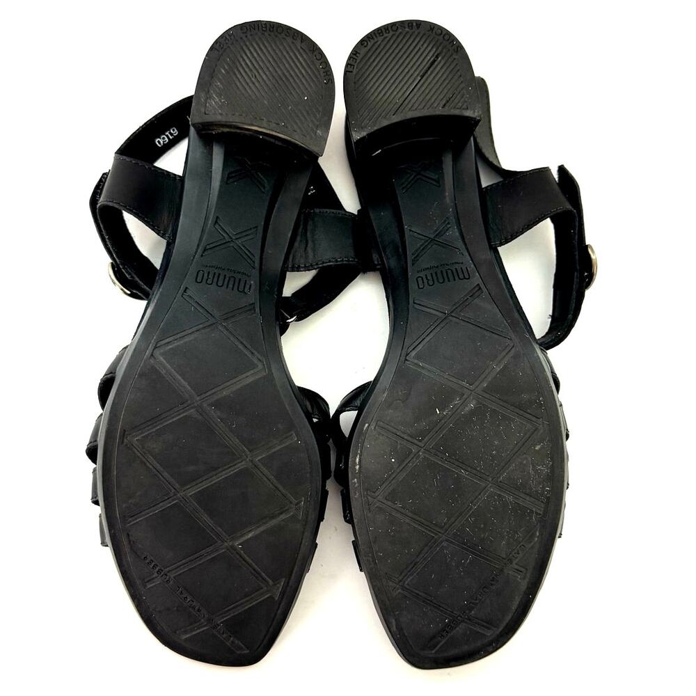 Munro Women’s Hallie Black Leather Slingback Block Heel Sandal Size 8.5 M - Picture 11 of 12